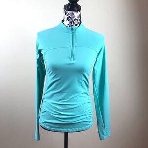 Women’s Aqua Long-Sleeve Quarter-Zip Performance Top